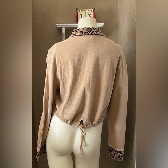Nina Piccalino cropped top blazer vintage primitive look leopard print detail - Picture 2 of 12